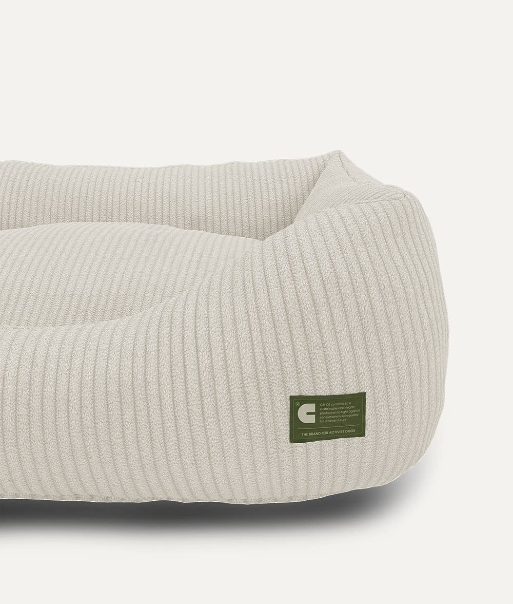Panier pour chien en velours côtelé - Blanc