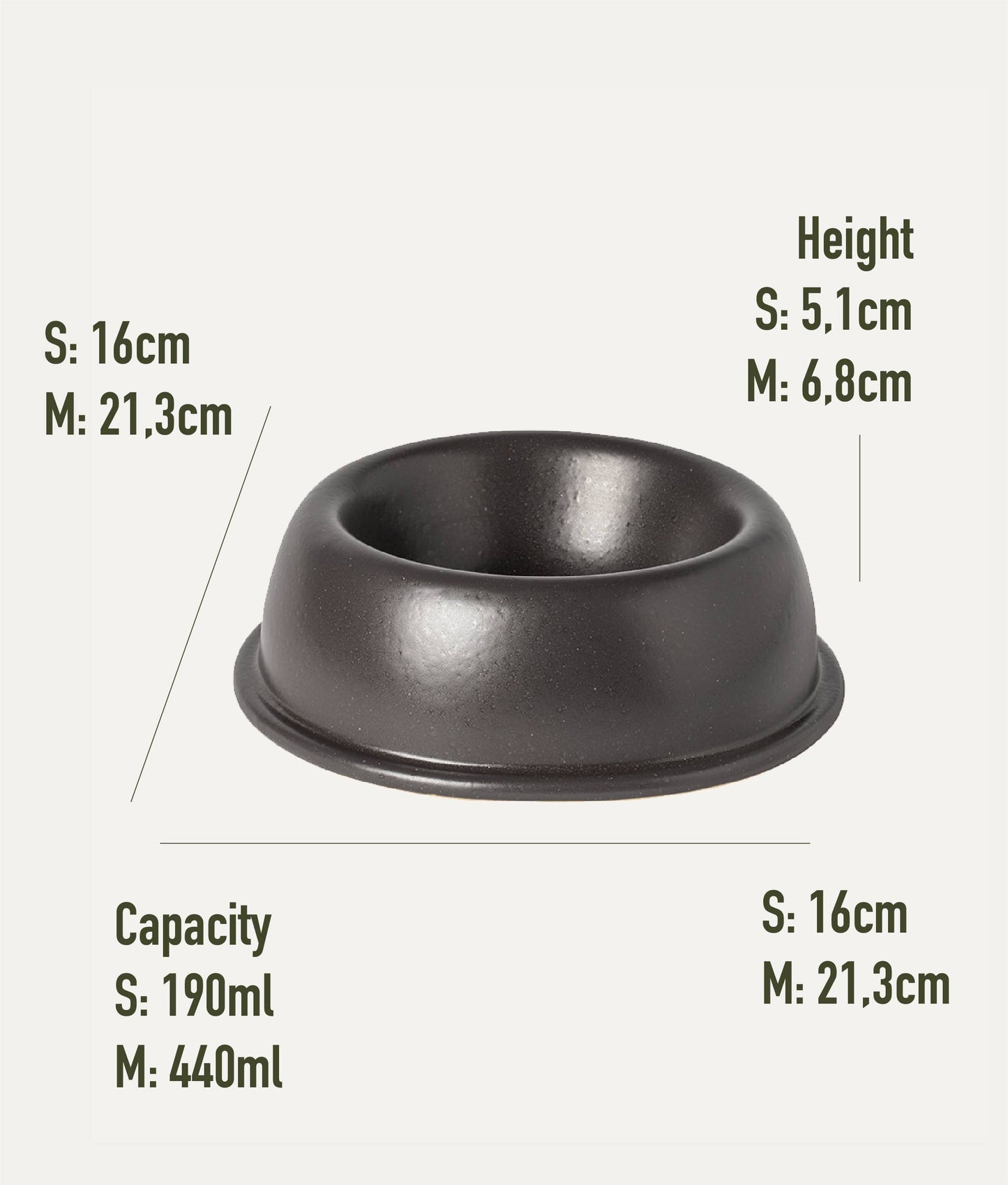Gamelle pour chien en céramique - Anthracite