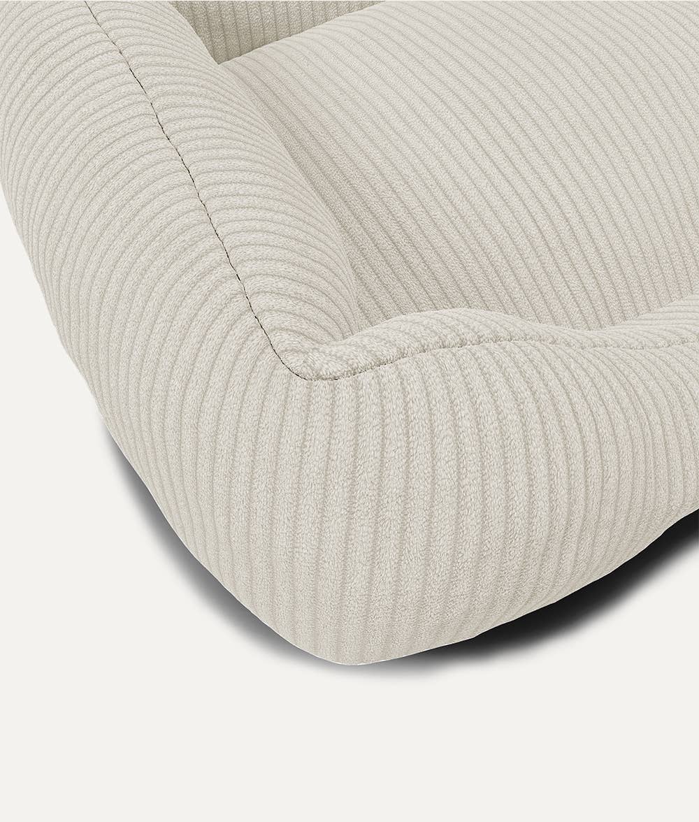 Panier pour chien en velours côtelé - Blanc