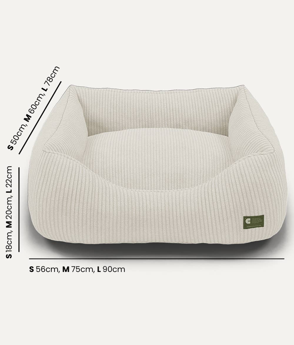Panier pour chien en velours côtelé - Blanc