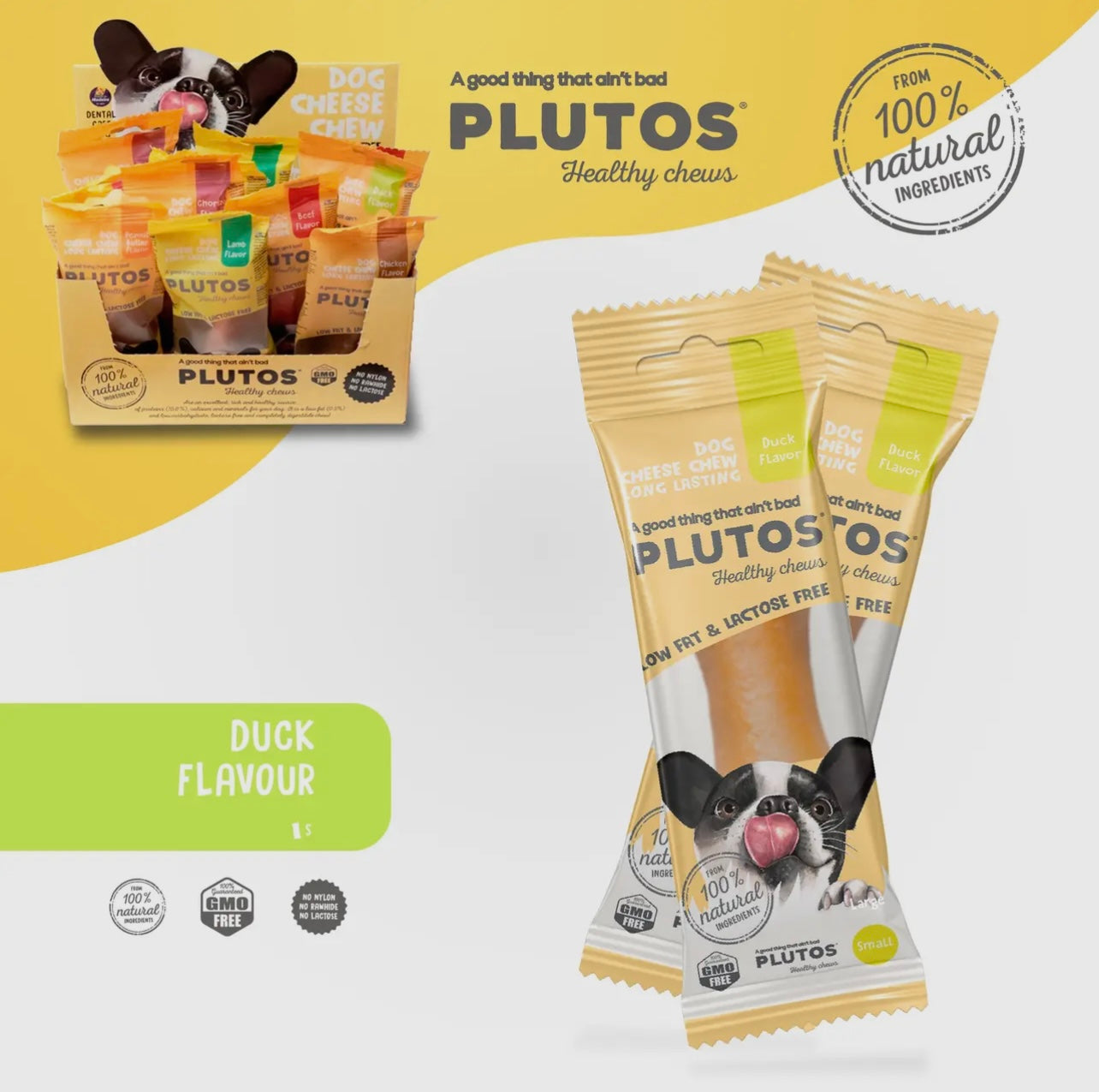 Plutos - Os a mâcher pour chien à la caséine saveur Canard
