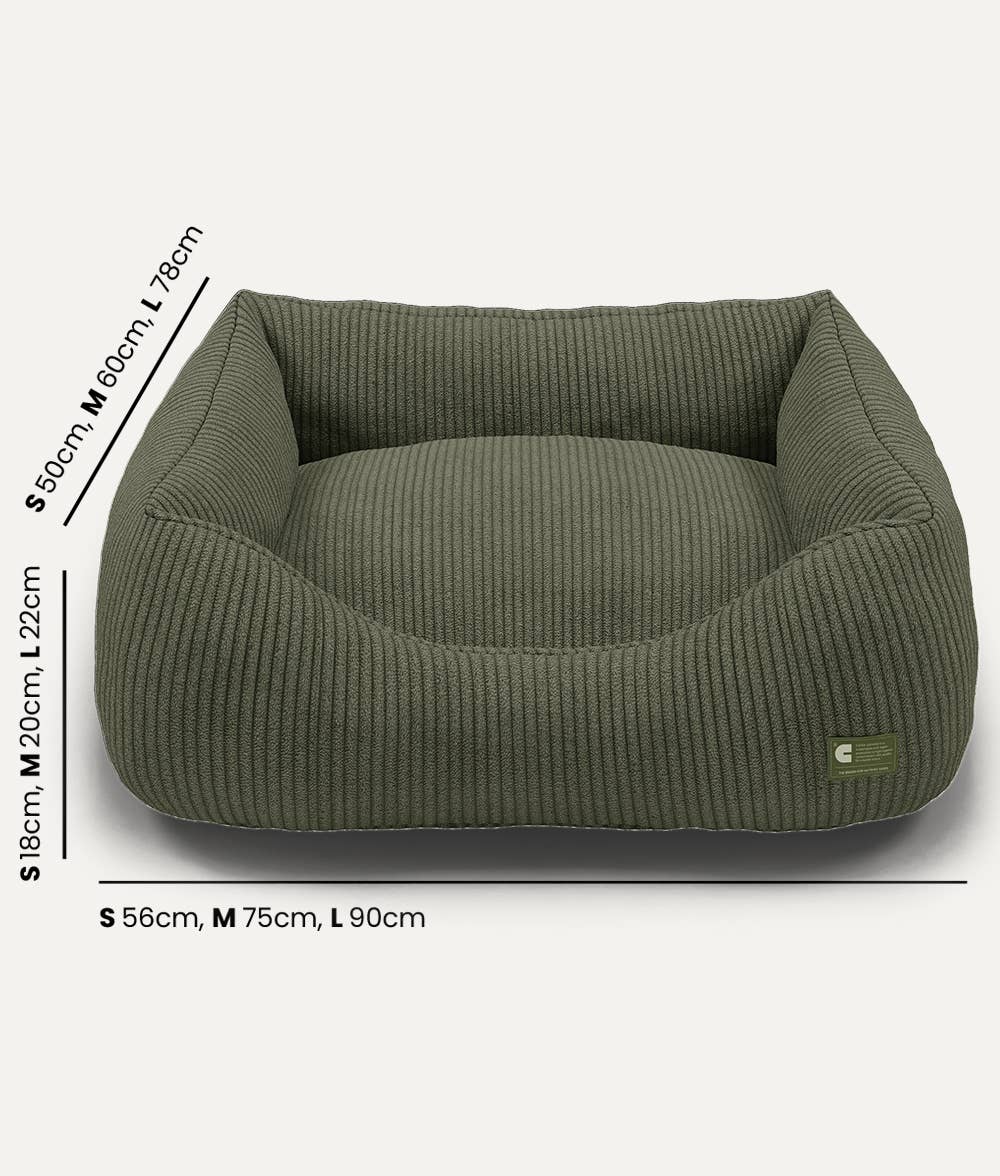 Panier pour chien en velours côtelé - Vert Kaki