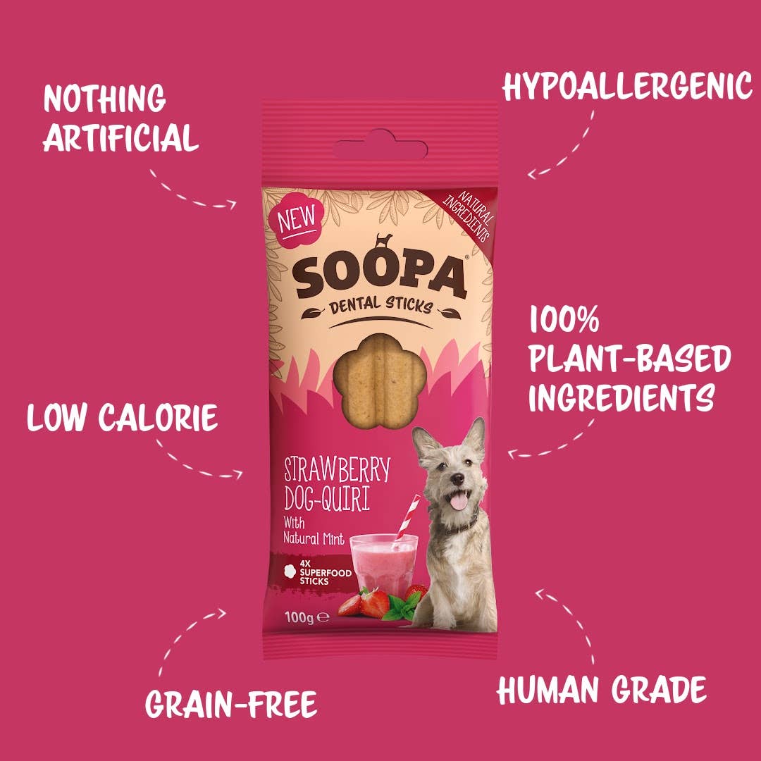 Bâtonnets Dentaires pour Chiens – Saveur Fraise Dog-Quiri
