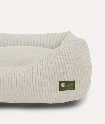 Panier pour chien en velours côtelé - Blanc