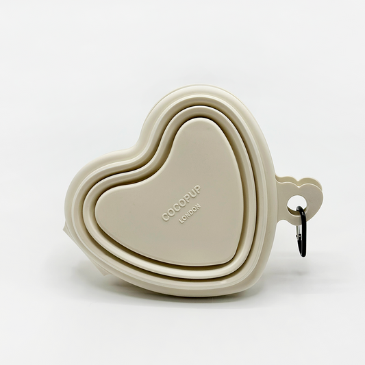 Gamelle pliable en forme de cœur - Crème