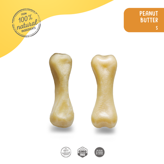 Plutos - Os a mâcher pour chien à la caséine saveur Beurre de Cacahuète