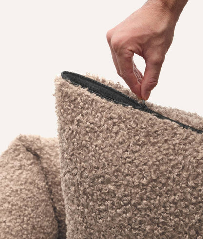Panier pour chien en tissu bouclé - Beige