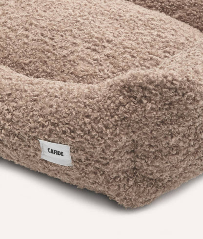 Panier pour chien en tissu bouclé - Beige
