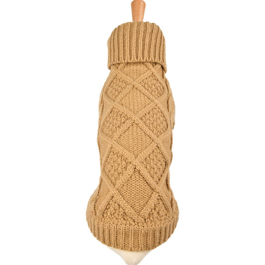 Pull Torsadé Élégant Beige