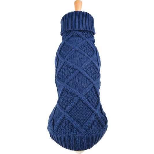 Pull Torsadé Élégant Bleu
