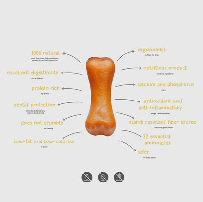 Plutos - Os a mâcher pour chien à la caséine saveur Saumon