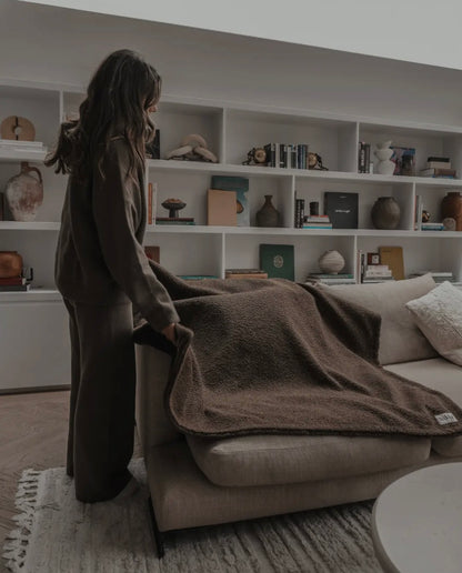 Plaid Bouclé Marron