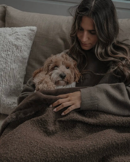 Plaid Bouclé Marron