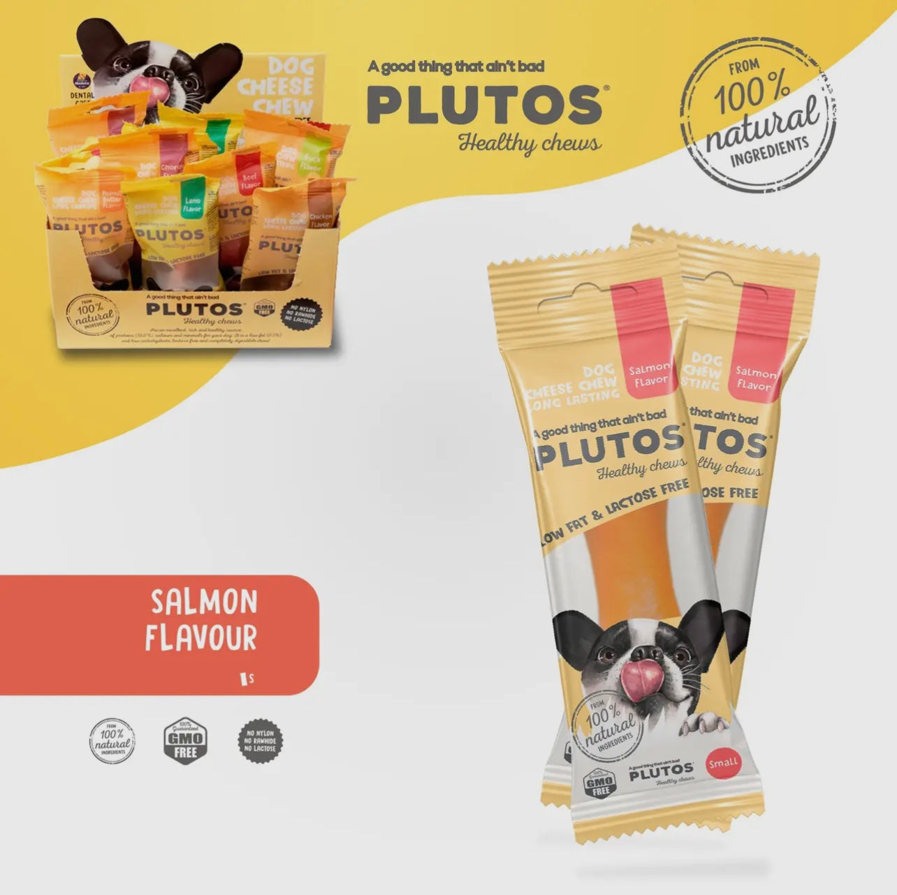 Plutos - Os a mâcher pour chien à la caséine saveur Saumon