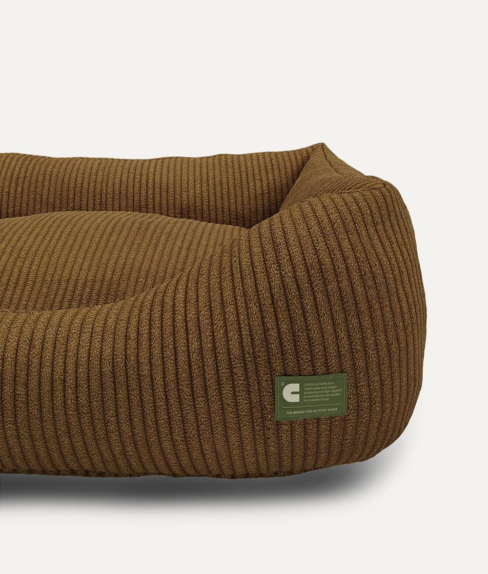 Panier pour chien en velours côtelé - Moutarde