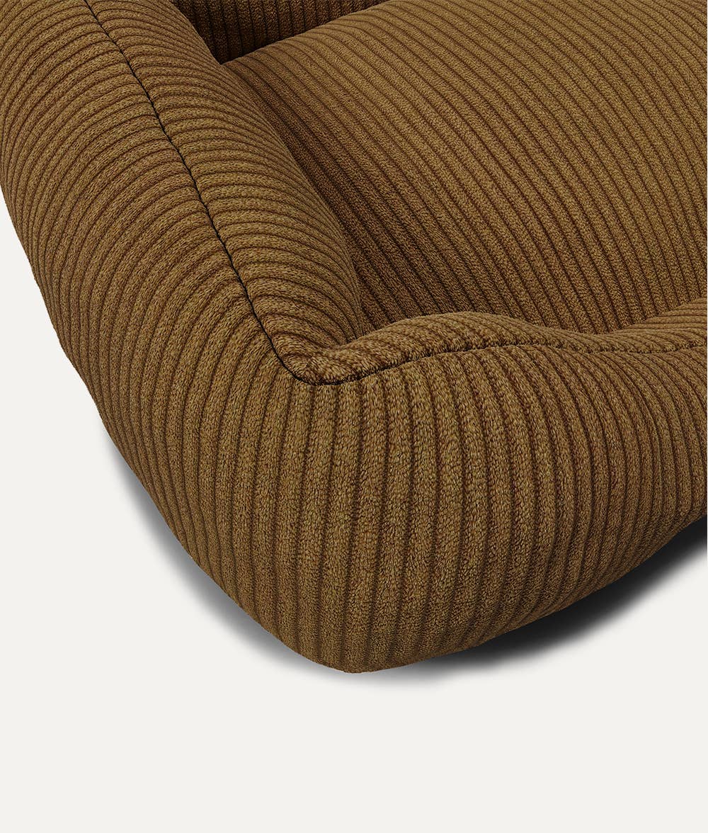 Panier pour chien en velours côtelé - Moutarde