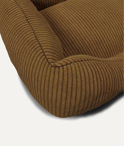 Panier pour chien en velours côtelé - Moutarde