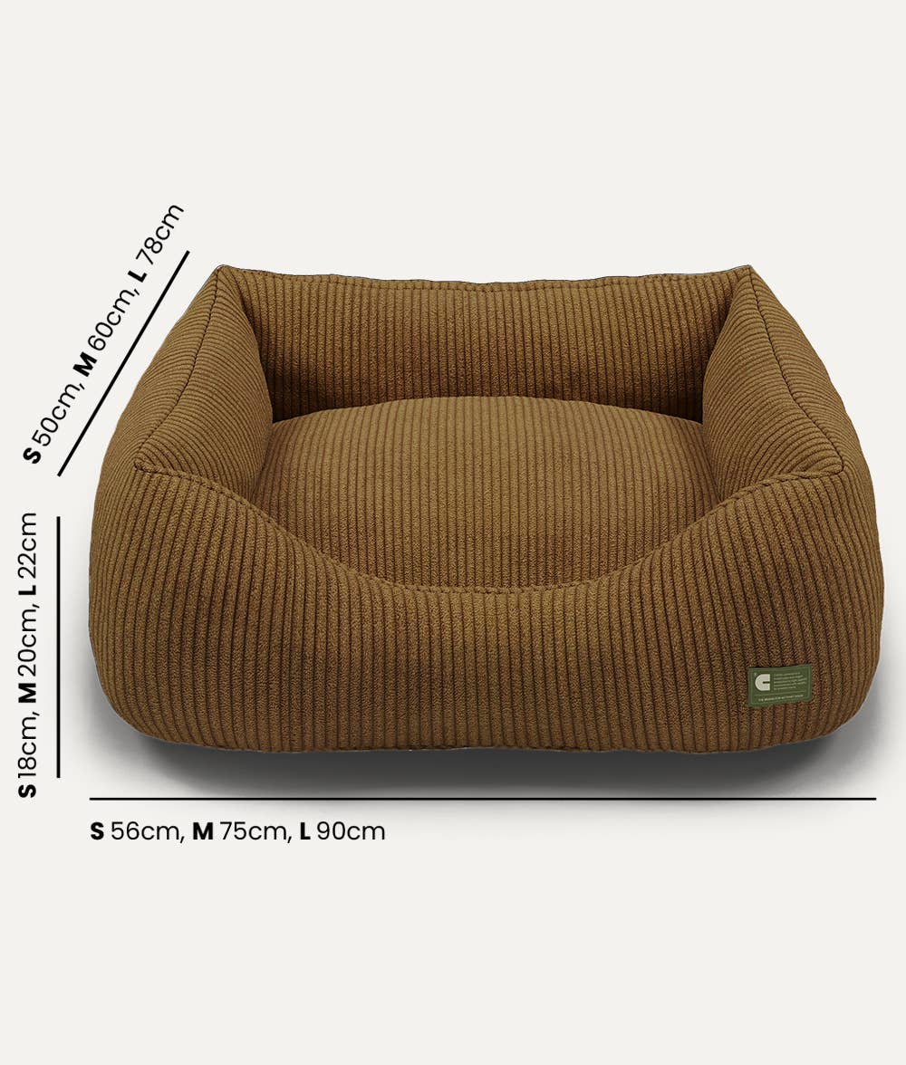 Panier pour chien en velours côtelé - Moutarde