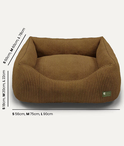 Panier pour chien en velours côtelé - Moutarde