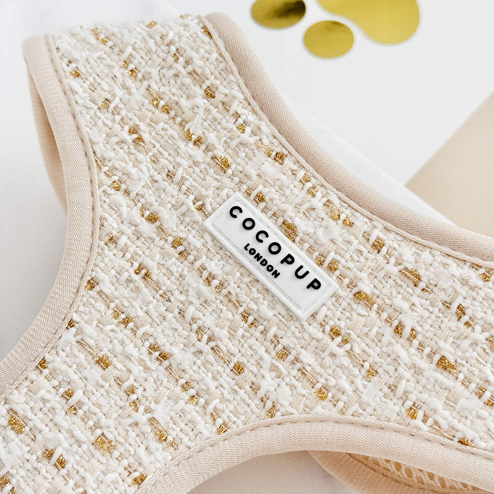 Harnais réglable en tweed texturé vanille